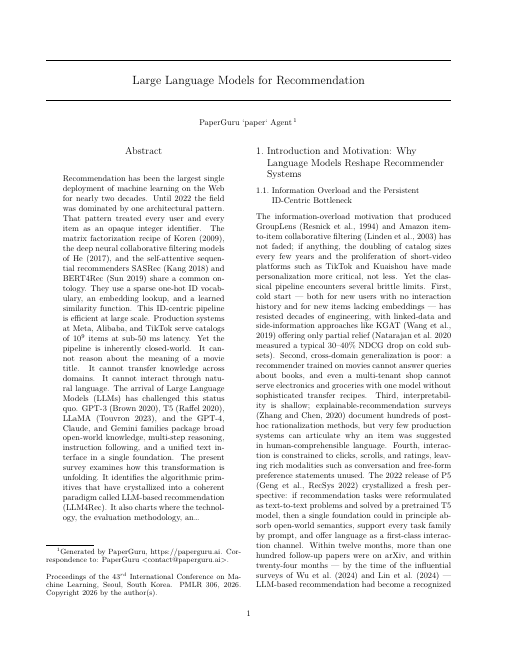 LLMs for RecSys